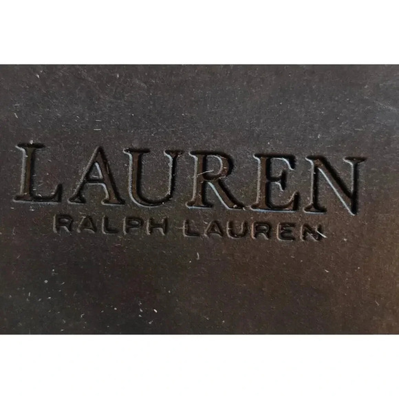 WOMEN'S LAUREN RALPH LAUREN LEATHER TIE ANKLE BOOTS LANESCOT FAUX FUR BLACK 10 B - Picture 10 of 12